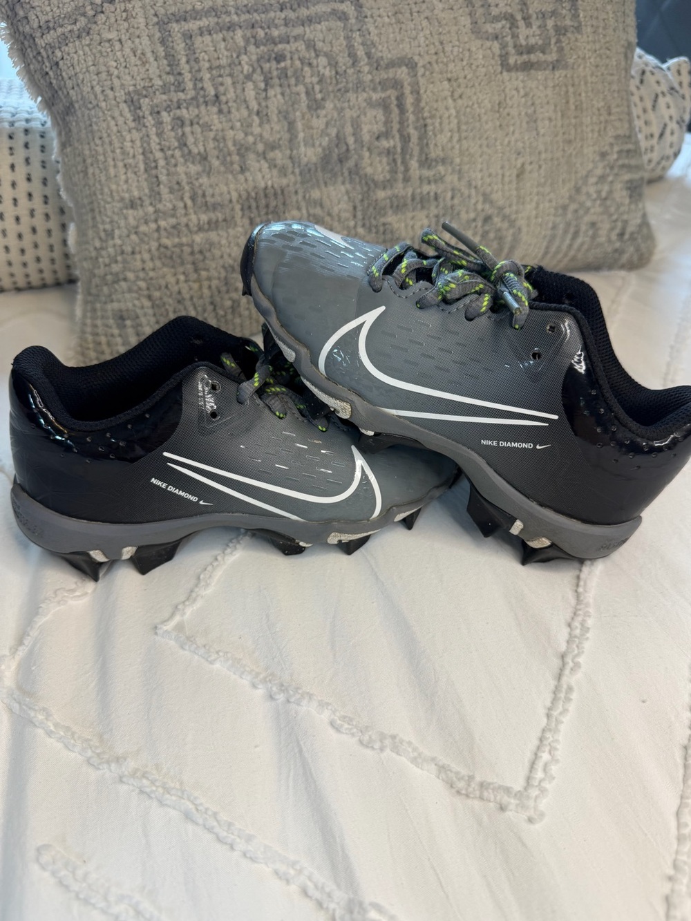 Nike Hyper Diamond 4 Fastflex Softball Cleats Kids 12C Black & Grey